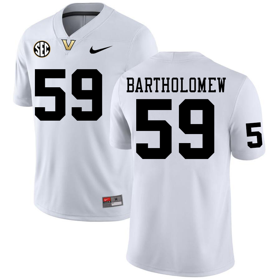 Vanderbilt Commodores #59 Ty Bartholomew College Football Jerseys Sale Stitched-White